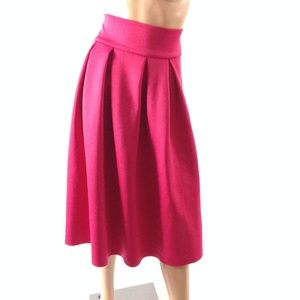 Asos Women's Pleated Midi Skirt Pink Size 8 Flare